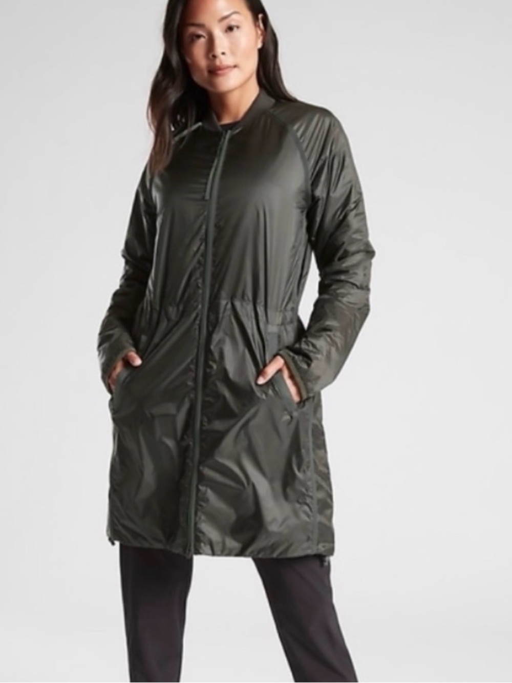 Athleta Summit PrimaLoft Shell Jacket NWT size Medium in Mountain Olive/Dk Green